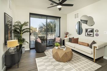 Living room with ceiling fan